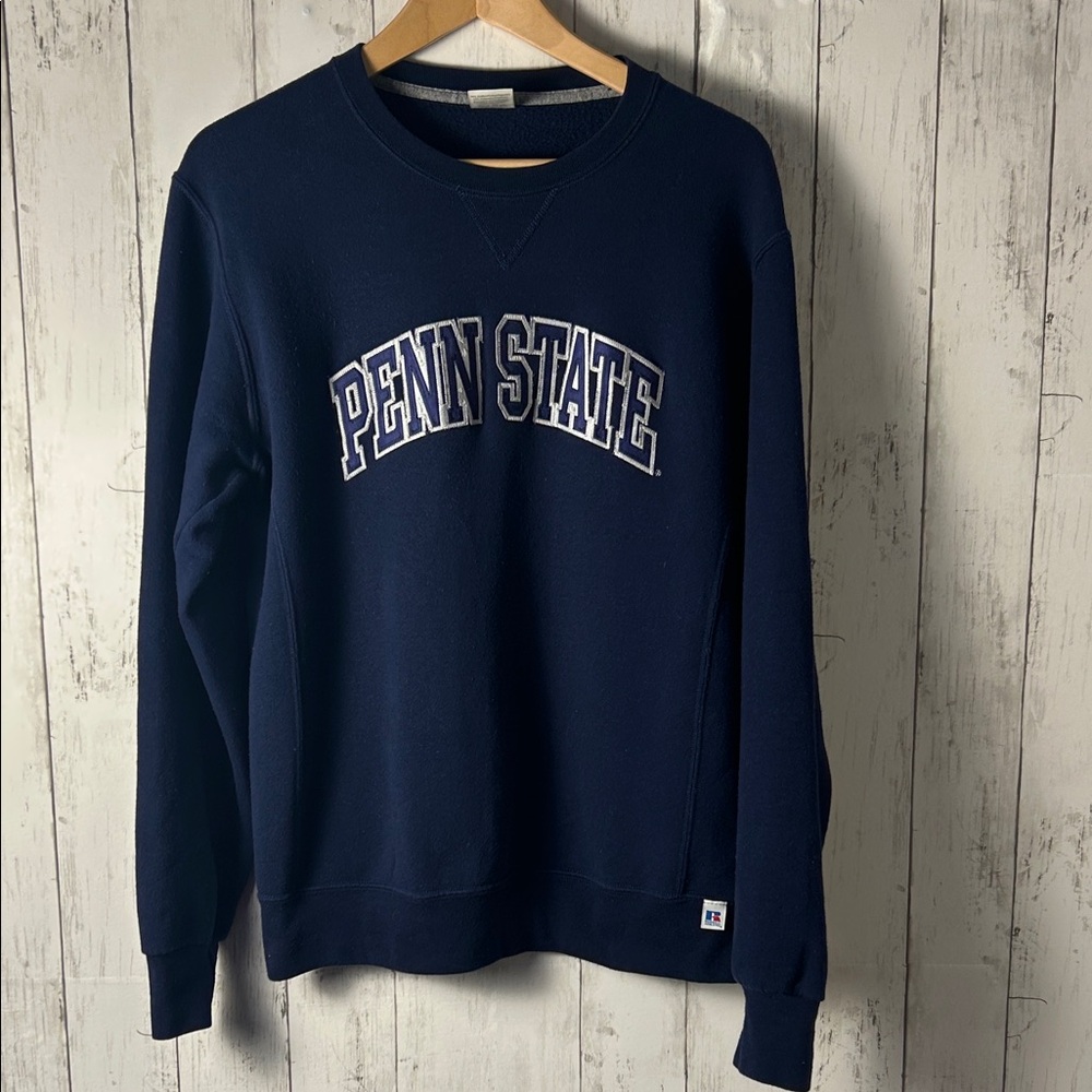 Penn State University Crewneck Sweatshirt Navy Blue Russell Athletic M